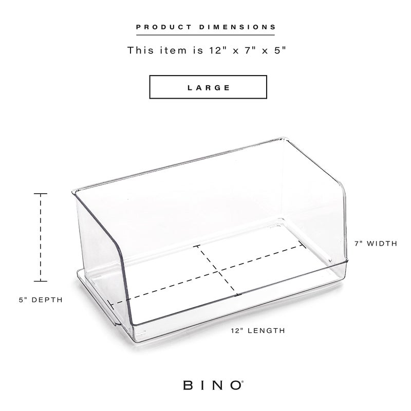 BINO | Stackable Plastic Storage Bins, Large | THE MYRIAD COLLECTION | Multipurpose Bins | Pantry Organizers And Storage | Home Organization Containers | Clear Plastic Fridge Bin | Freezer Organizer - Image 3